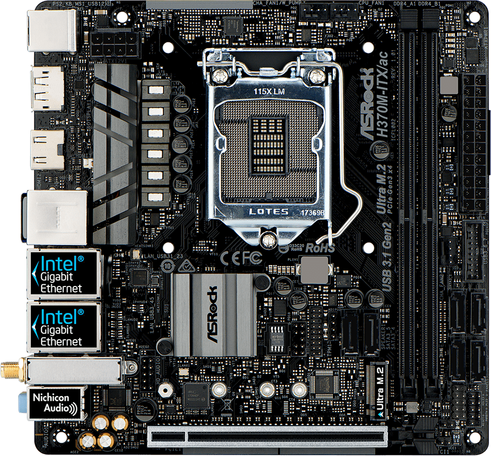 Asrock H370m Itx Ac Motherboard Specifications On Motherboarddb